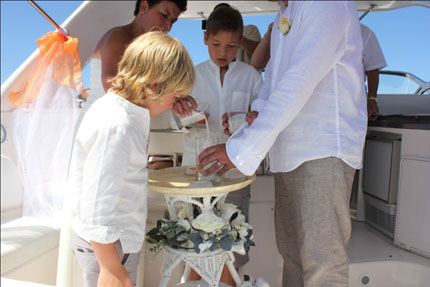 Beach wedding sand ceremony in Sarasota Florida