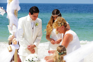 Beach wedding sand ceremony - Anna Maria Island, Florida